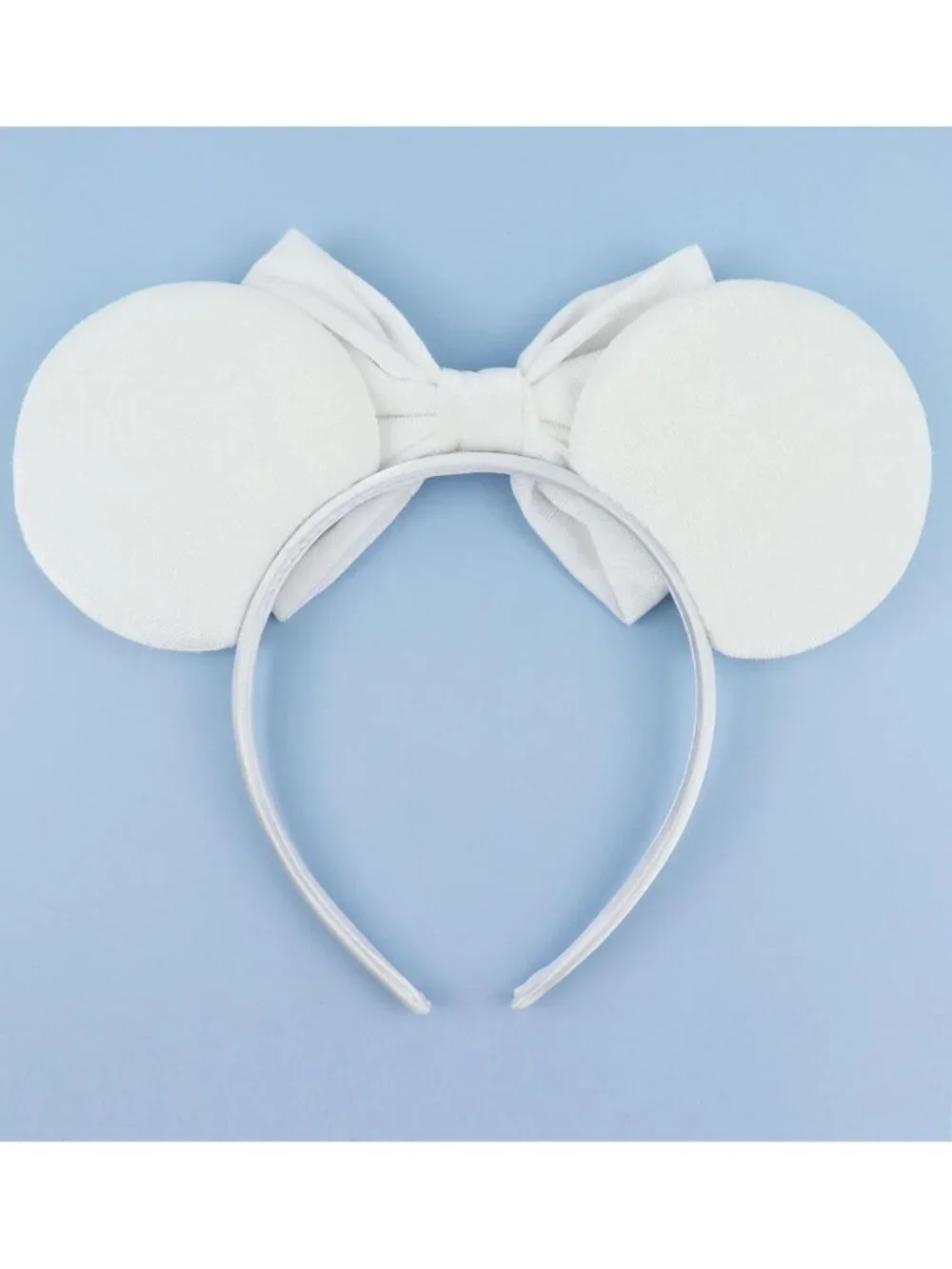 Women White Polyester Velvet Mickey Mouse Halloween Costume Headband